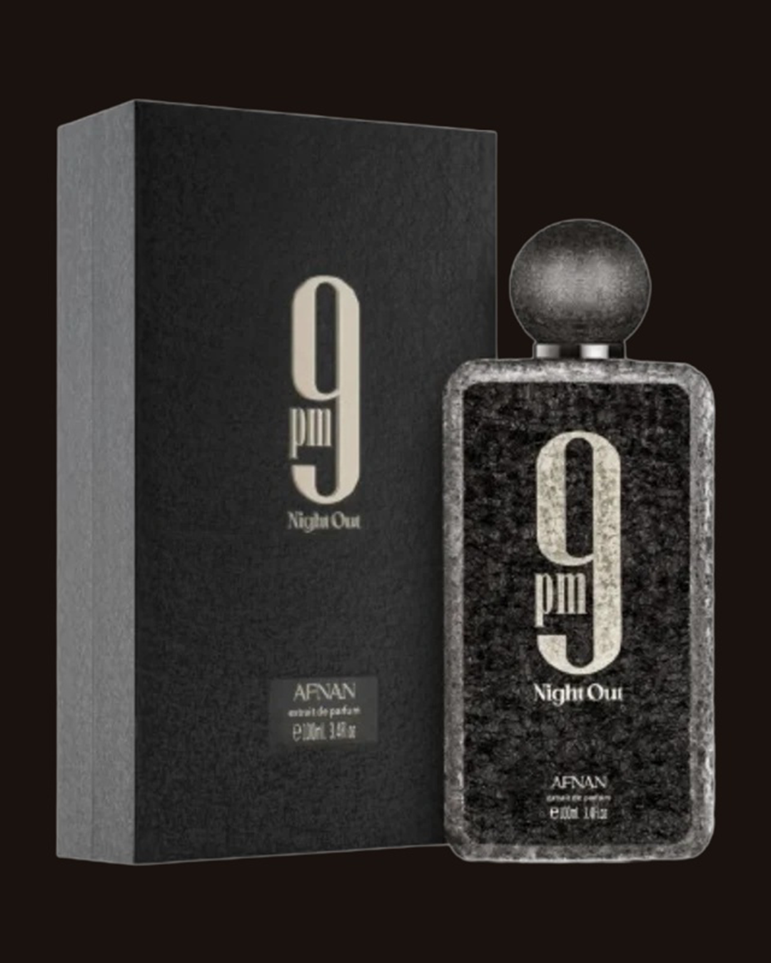 Afnan 9PM Night Out Extrait de Parfum luxury bottle and box image