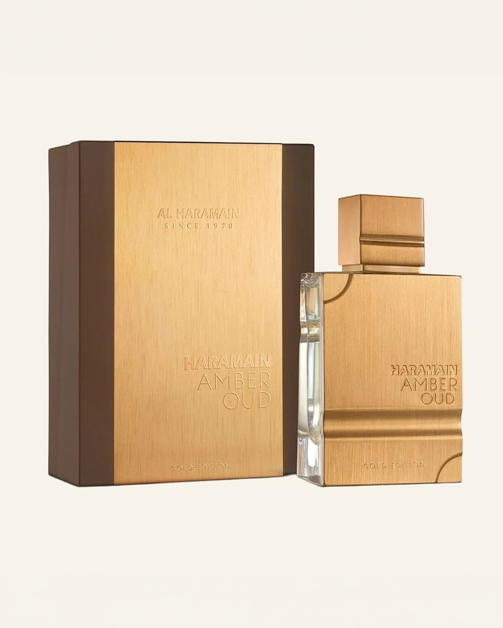 Al Haramain Amber Oud Gold Edition bottle and box — clean product image